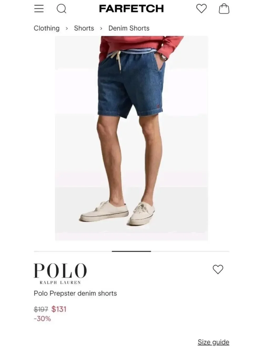 $131 Polo Ralph Lauren Prepster Denim Shorts Mens XL Blue Drawstring Pony NWOT